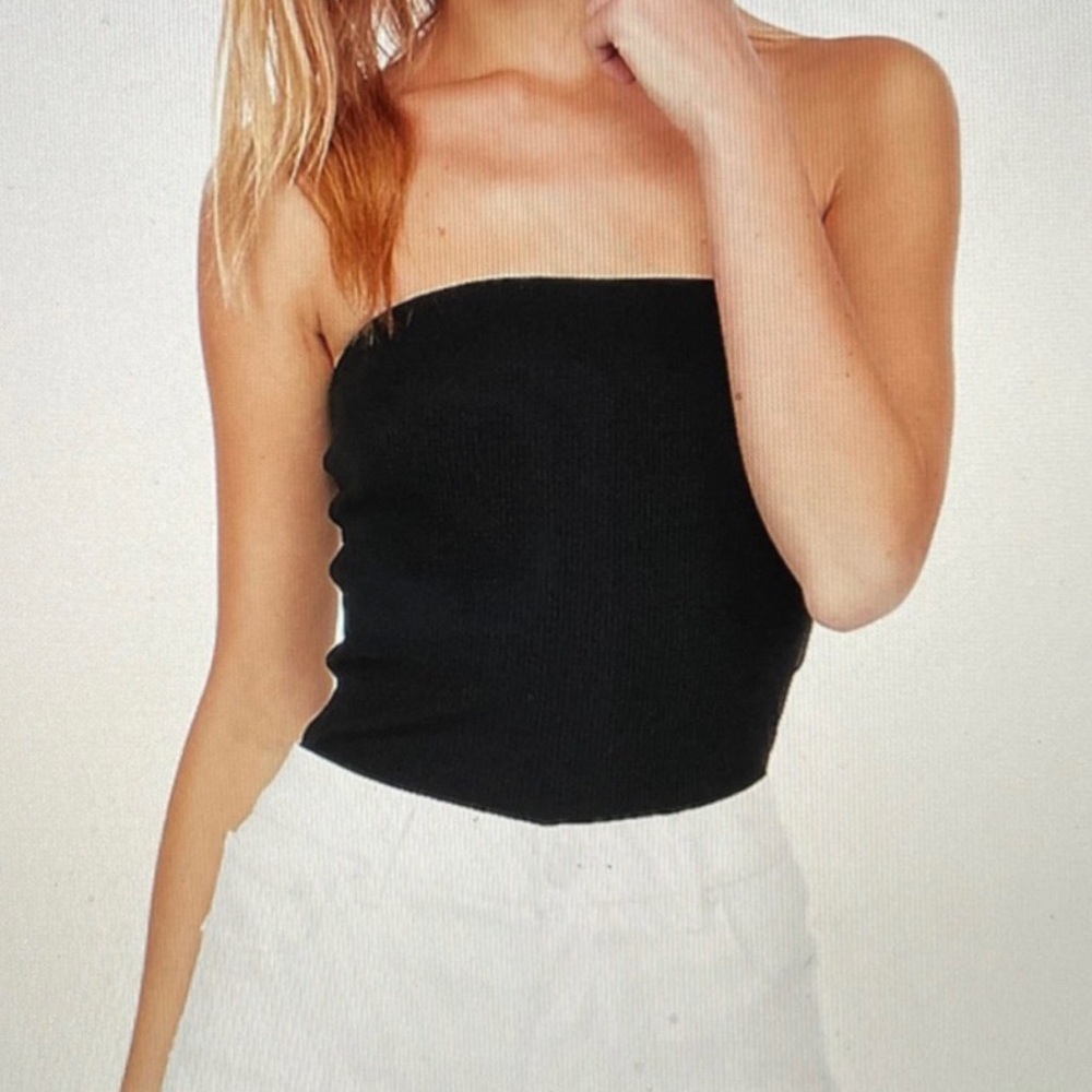 Express One Eleven Full Length Ribbed Tube Top (M)